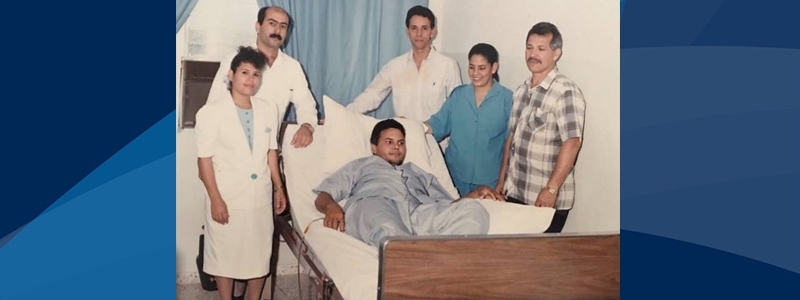 Fotografía del primer paciente atendido en el IEM.